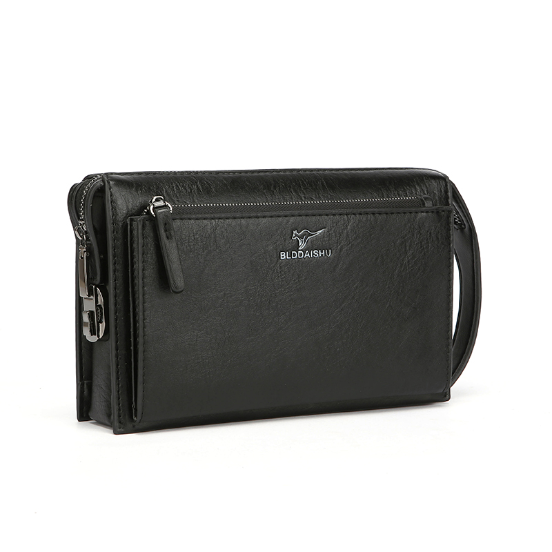 Leather Wallet Men - Nieuwe mannen Combinatieslot Anti-Diefstal Clutch Bag