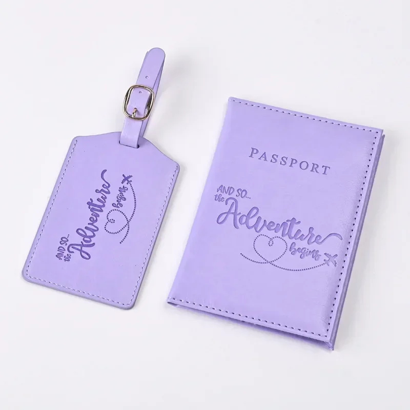 Travel Luggage Set - Nieuwe paarse PU lederen paspoorthouder Ticket