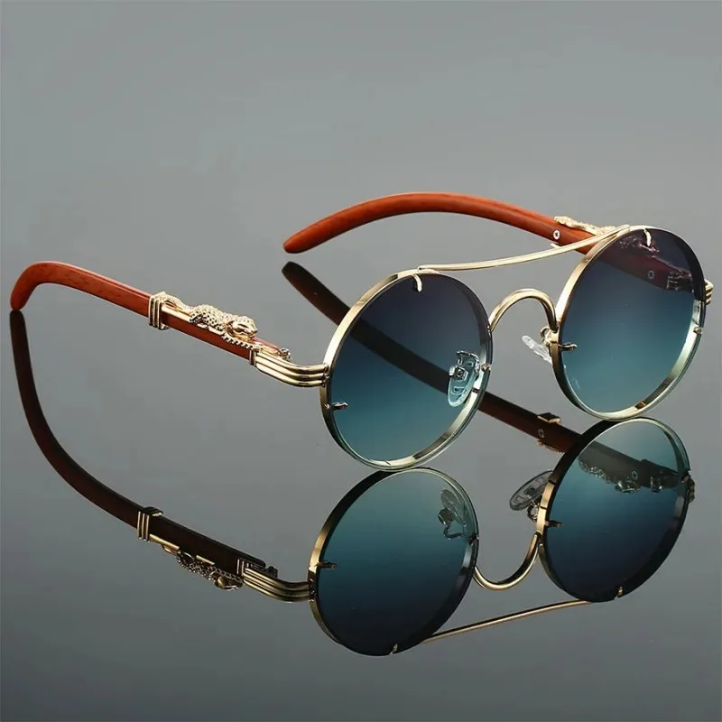 Sunglasses Uv400 - Vintage ronde zonnebril voor buitenactiviteiten, herenmode,